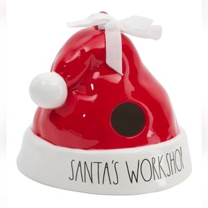 Rae Dunn Santa's Workshop Santa Hat Birdhouse